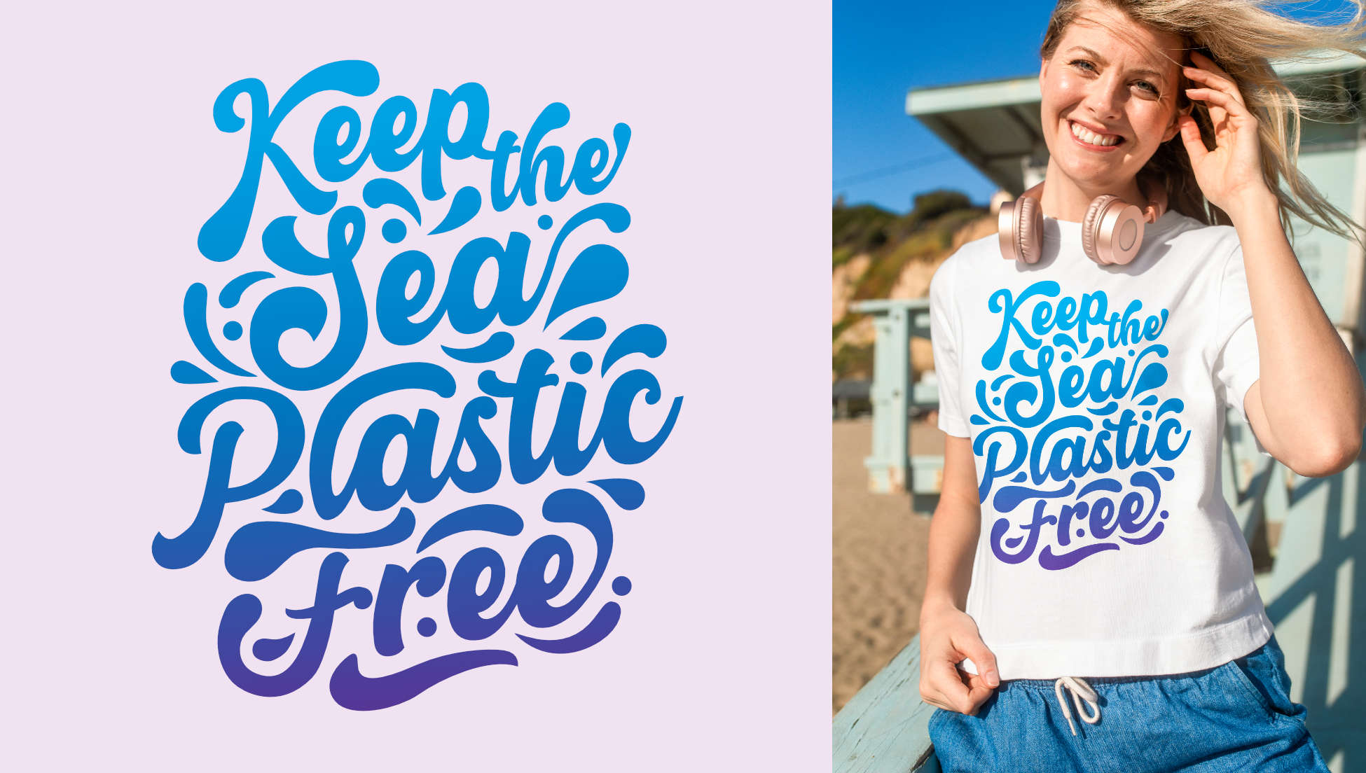 Plastic pollution typographic t-shirt design