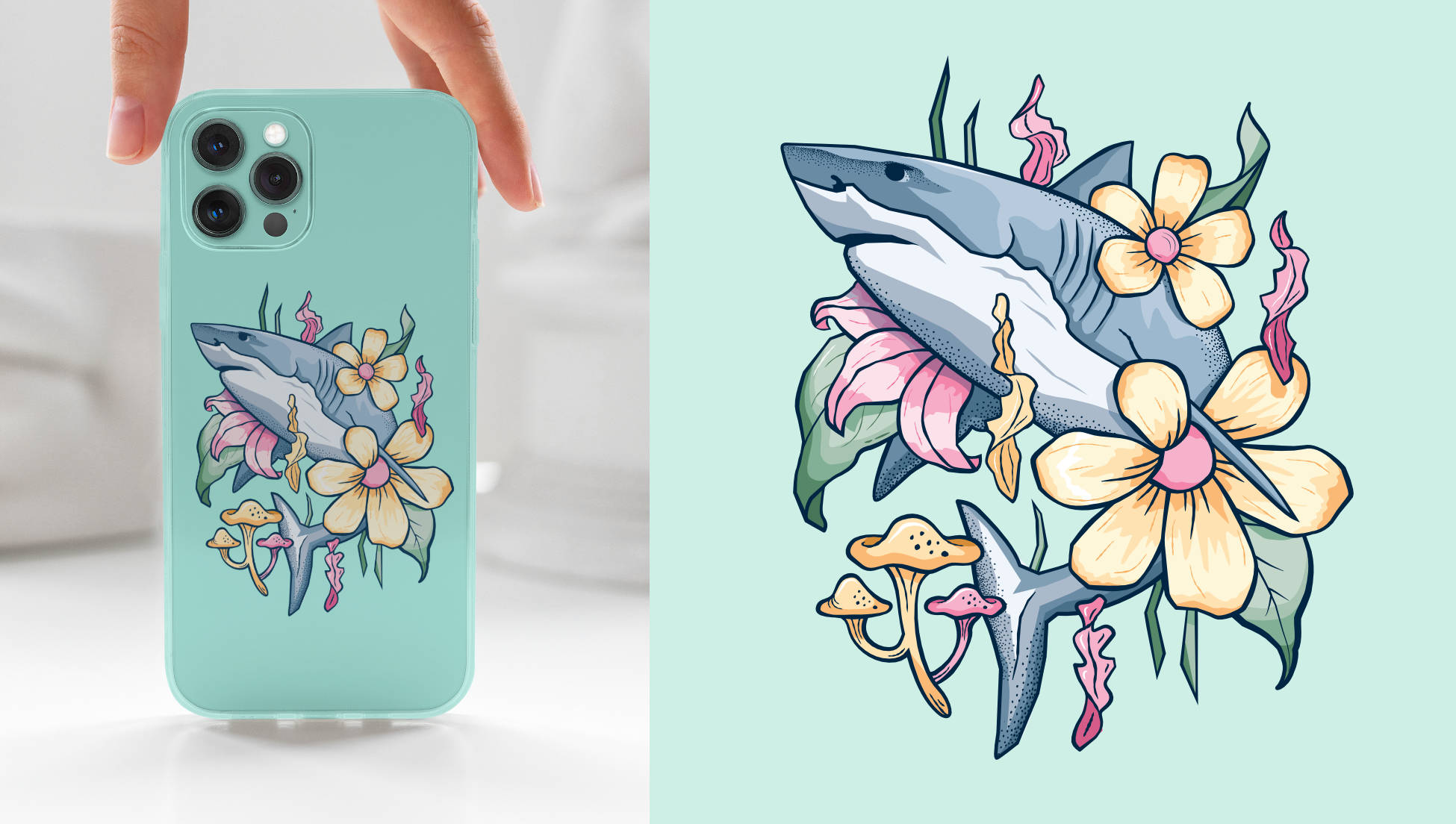 Shark Illustration Phonecase