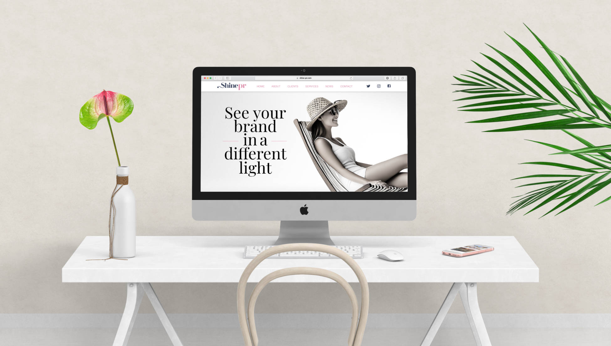 Shine PR website home page